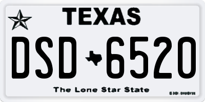 TX license plate DSD6520
