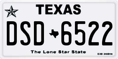 TX license plate DSD6522