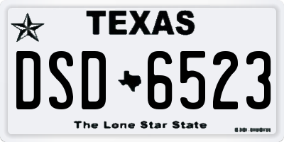 TX license plate DSD6523