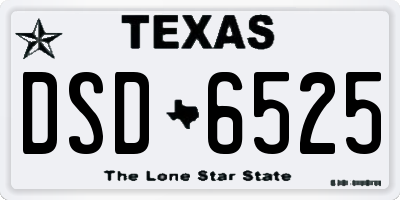 TX license plate DSD6525