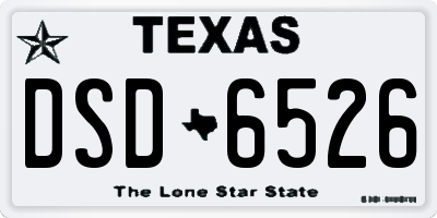 TX license plate DSD6526