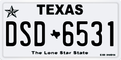 TX license plate DSD6531