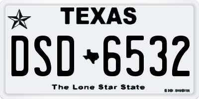 TX license plate DSD6532
