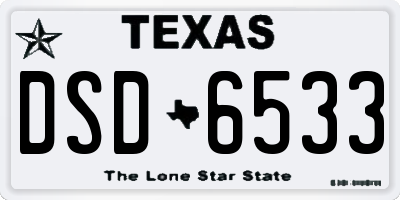 TX license plate DSD6533