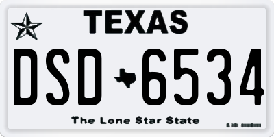 TX license plate DSD6534