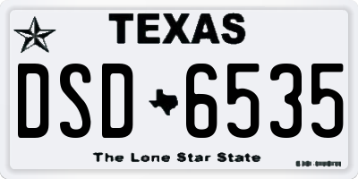 TX license plate DSD6535