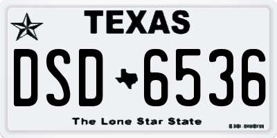 TX license plate DSD6536