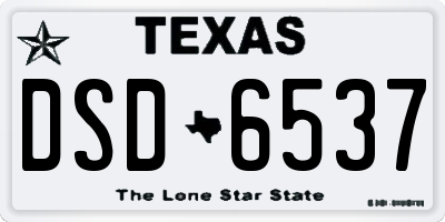 TX license plate DSD6537