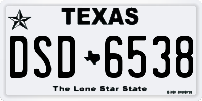 TX license plate DSD6538