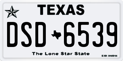 TX license plate DSD6539