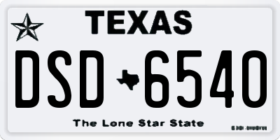 TX license plate DSD6540
