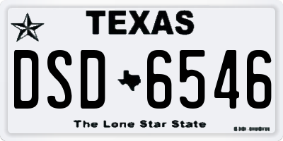 TX license plate DSD6546