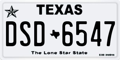 TX license plate DSD6547