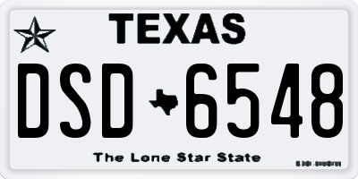 TX license plate DSD6548