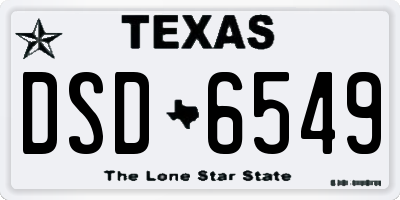 TX license plate DSD6549