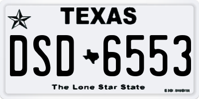 TX license plate DSD6553