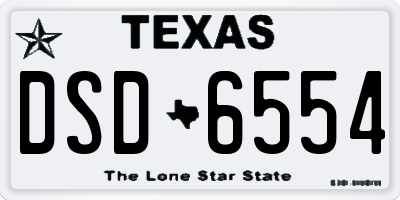 TX license plate DSD6554