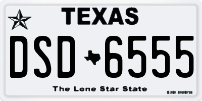 TX license plate DSD6555