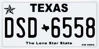 TX license plate DSD6558