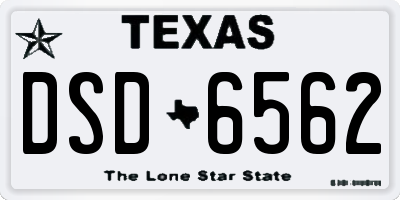 TX license plate DSD6562