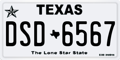 TX license plate DSD6567