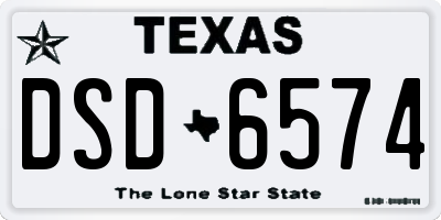 TX license plate DSD6574