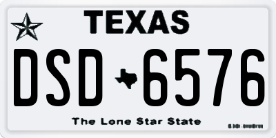 TX license plate DSD6576