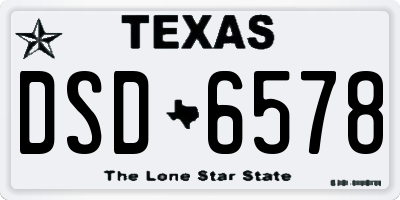 TX license plate DSD6578