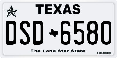TX license plate DSD6580