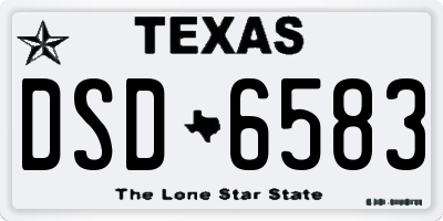 TX license plate DSD6583