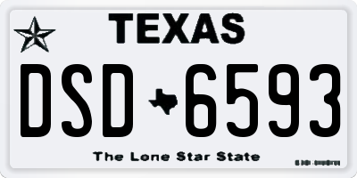 TX license plate DSD6593