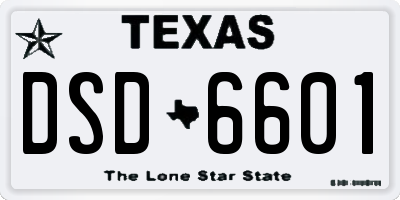 TX license plate DSD6601