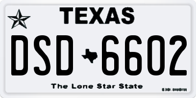 TX license plate DSD6602