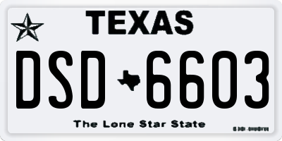 TX license plate DSD6603