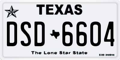 TX license plate DSD6604
