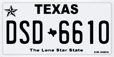 TX license plate DSD6610