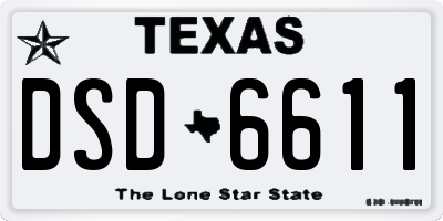 TX license plate DSD6611