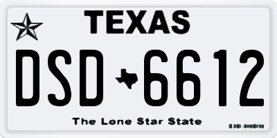 TX license plate DSD6612