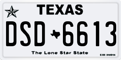 TX license plate DSD6613