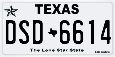 TX license plate DSD6614