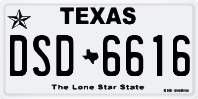TX license plate DSD6616
