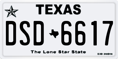 TX license plate DSD6617