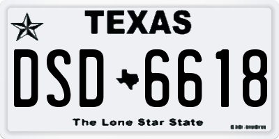 TX license plate DSD6618