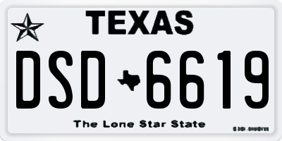 TX license plate DSD6619
