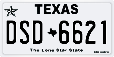 TX license plate DSD6621
