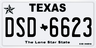 TX license plate DSD6623
