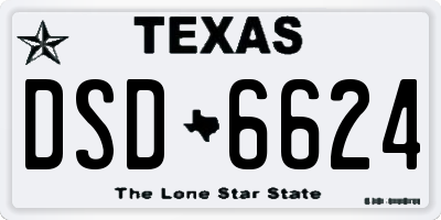 TX license plate DSD6624