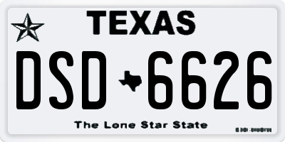TX license plate DSD6626