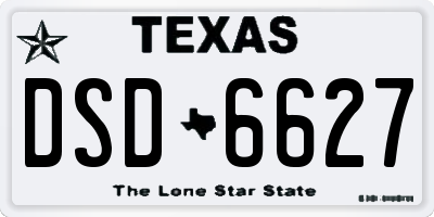 TX license plate DSD6627