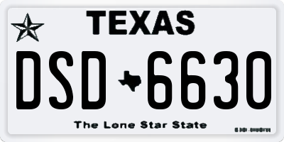 TX license plate DSD6630
